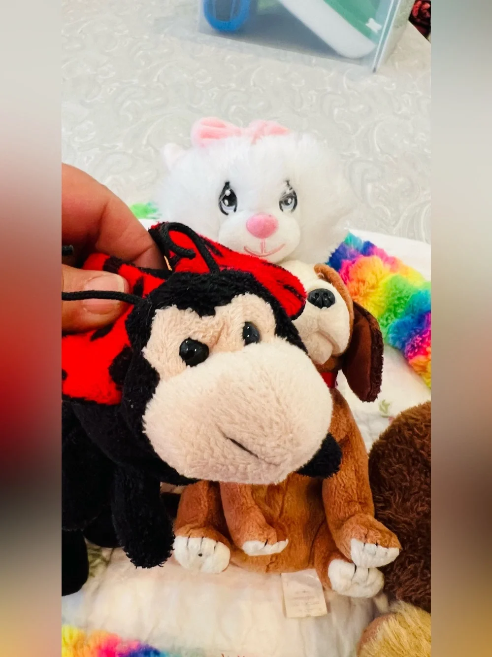 8 stuffed animal bundle  Brown & Cream Plush Puppy Stuffed Animal